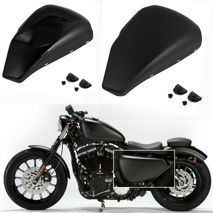 YJ Motorcycle Gloss Black / Matte Black Left Battery Side Fairing Cover For Harley Sportster Iron XL