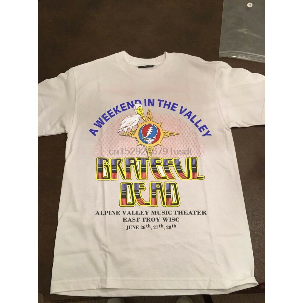 VTG 1987 Grateful Dead Wisconsin Concert Tour T เสื้อ Alpine Valley Reprint