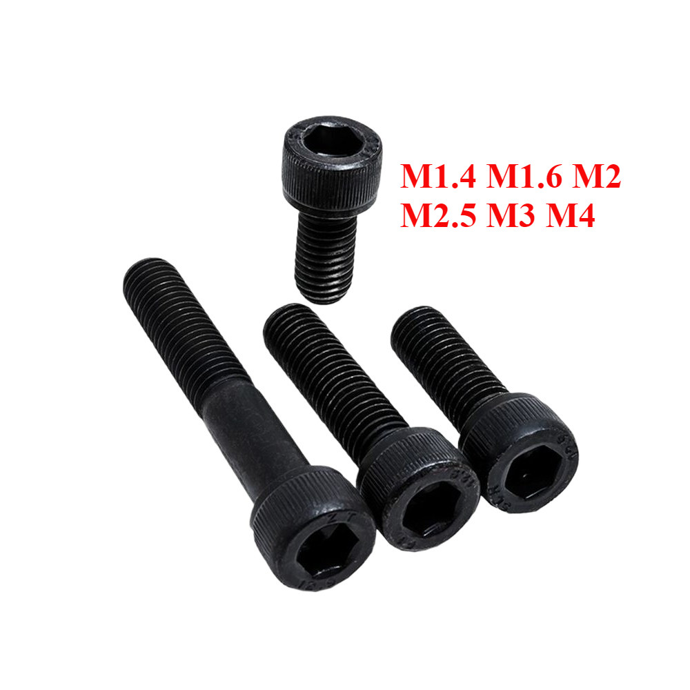 [FGHX-y]  M1.4M1.6M2.5M3M4 น็อตดำ หัวจม เกรด 12.9 แข็งพิเศษ สกรูชุบแข็งดำ เกลียวมิล พิถีพิถัน Hex So