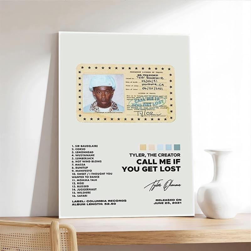 Tyler The Creator Poster Call Me If You Get Lost Album Cover Canvas Poster Wall Art Unframe