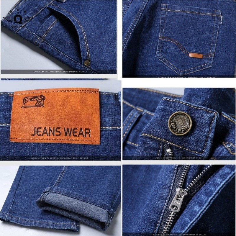 40-50นิ้ว พลัสขนาดขนาดใหญ่ยืดกางเกงยีนส์เอวสูงสําหรับผู้ชาย ไขมันตรงหลวมยืดหยุ่น