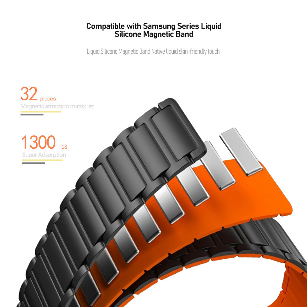 No Gaps สายซิลิโคนแม่เหล็กสําหรับ Samsung Galaxy Watch 7 6 5 4 40 มม.44 มม.5Pro 45 มม.สร้อยข้อมือสําหรับ Galaxy 6Classic 43 มม.47 มม. ราคา ถูกที่สุด ดีลบีเคเค แกลเลอรีภาพที่ 3