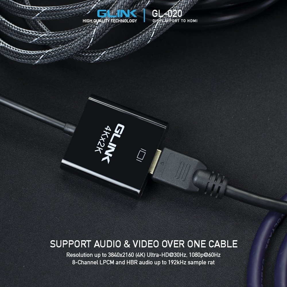 🛵มีส่งด่วน💨 GLINK GL020 (GL-020) CONVERTER DISPLAY PORT TO HDTV HDMI แปลงสัญญาณ DISPLAY เป็น HDMI