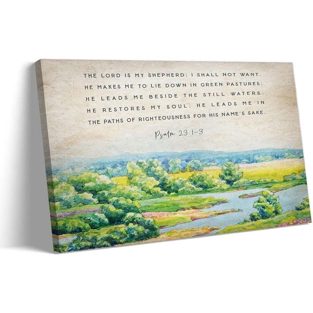 1 Piece Poster Psalm The Lord Is My Shepherd Bible Verse Poster Prints Wall Art For Room Wall Decor 