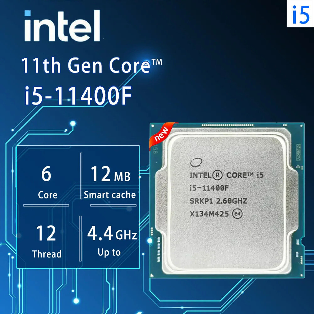 ใหม่ Intel Core i5-11400F i5 11400F 2.6 GHz Six-Core Twelve-Thread CPU โปรเซสเซอร์ L3 = 12M 65W LGA 
