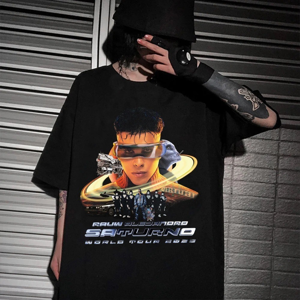 2024 Hot Rauw Alejandiro Saturno World Tour Graphic Hiphop Y2K เสื้อผ้า