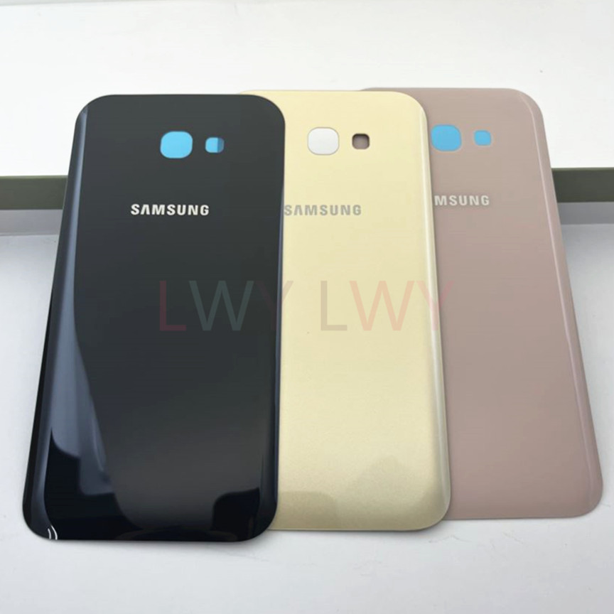 เคสสําหรับ Samsung Galaxy A9 2018 A9 Star Pro A9S F แบตเตอรี่ฝาครอบกระจกด้านหลัง + เลนส์กล้อง + กาว