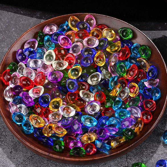 คริสตัลที่มีสีสัน Ingot Glass ขนาดเล็ก Ingot Fish Tank ตกแต่งดอกไม้เตียง Lucky Fortune Transfer Fortune ทองแดงถังที่มีสีสัน Cornucopia
