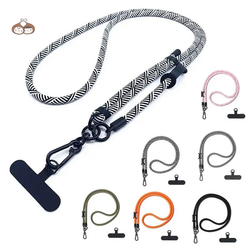 Bef Universal โทรศัพท์ Lanyard พร้อม Patch ปรับโทรศัพท์มือถือแขวนเชือกสายคล้องคอ Anti-lost Lanyards อุปกรณ์เสริมโทรศัพท์มือถือ TH
