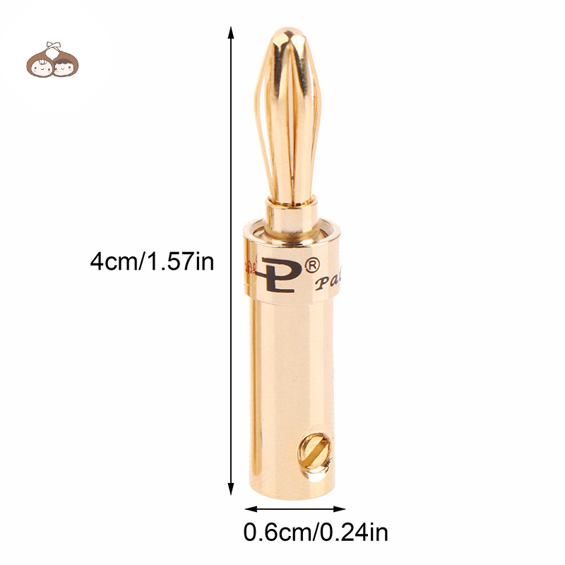 Bef 2 ชิ้นทองแดงชุบทองข้ามกล้วยลําโพงปลั๊กอะแดปเตอร์ตัวเชื่อมต่อกล้วยเสียงสําหรับลําโพงเครื่องขยายเสียงลวด TH - รูปที่ 3