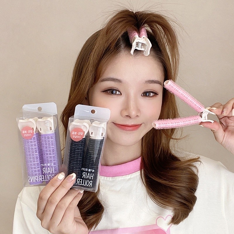 ใหม่ 2 ชิ้น Air Bangs Curling roller, Self Grip ลูกกลิ้งผม,ผมหางหัวเข็มขัดภายใน Curler DIY ผม Curlers คลิปผม Hairdressing คลิป