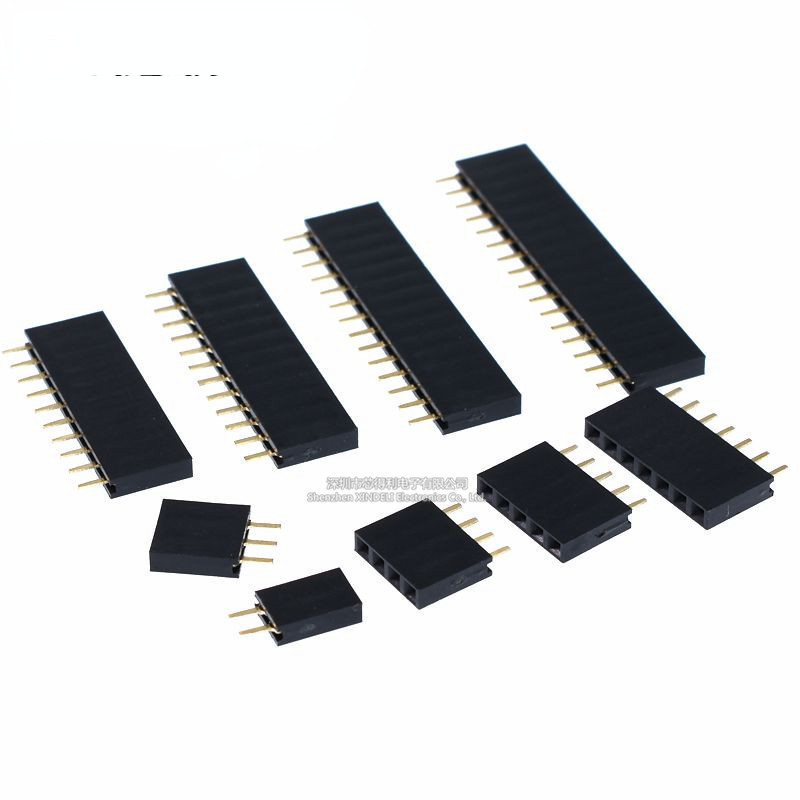 2.54 มม.หญิง Header หัวเดียวหญิง หญิง Header Pin Header ซ็อกเก็ต 1 * 2P 3P 4P 5P 6P 7P 8P 9P 10P 11P 12P 14P 15P 16P 16P 1P 25P 2P 2P 24P 2P 2P 2P 2P 40พี เข็มหมุดตรงแถวเดียว