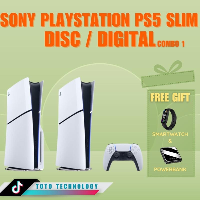 Sony PlayStation 5 Slim Console Disc Version & Digital Version PS5 - Combo 1