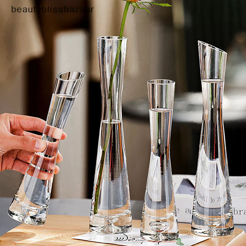 [Beauty] แจกันดอกไม้ แบบแก้วใส ขนาดเล็ก สําหรับตกแต่งบ้าน โต๊ะ งานแต่งงาน