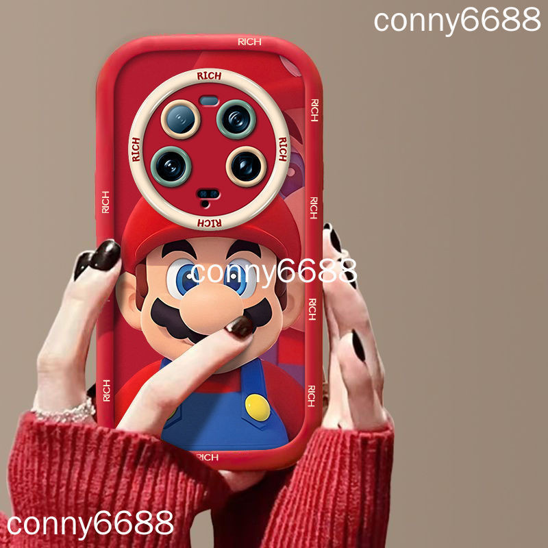 ฟรีฟิล์มด้านหลัง Xiaomi 14 ultra เคสโทรศัพท์ Xiaomi 14Ultra 13ultra การ์ตูน Mario Creative เคสป้องกั