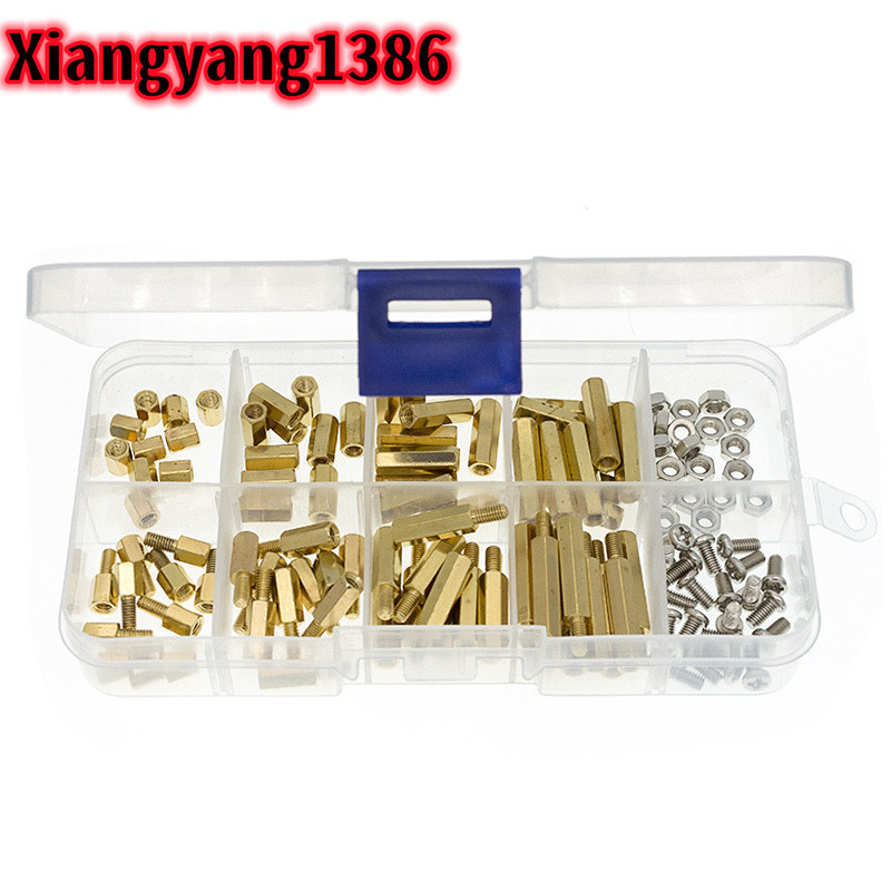 120 ชิ้น M3 ทองเหลือง Standoff Spacer PCB Board Hex สกรู Nut Assortment ชุดหญิง-หญิง Spacers ชาย-หญิง Spacers