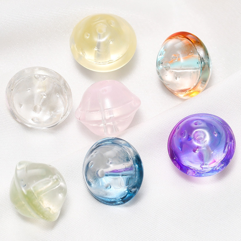 St. kunkka 5 ชิ้น Bell ลูกปัดแก้วสองสีไล่โทนสีเลียนแบบหยกลูกปัดสําหรับ DIY สร้อยข้อมือลูกปัดสร้อยคอทํา