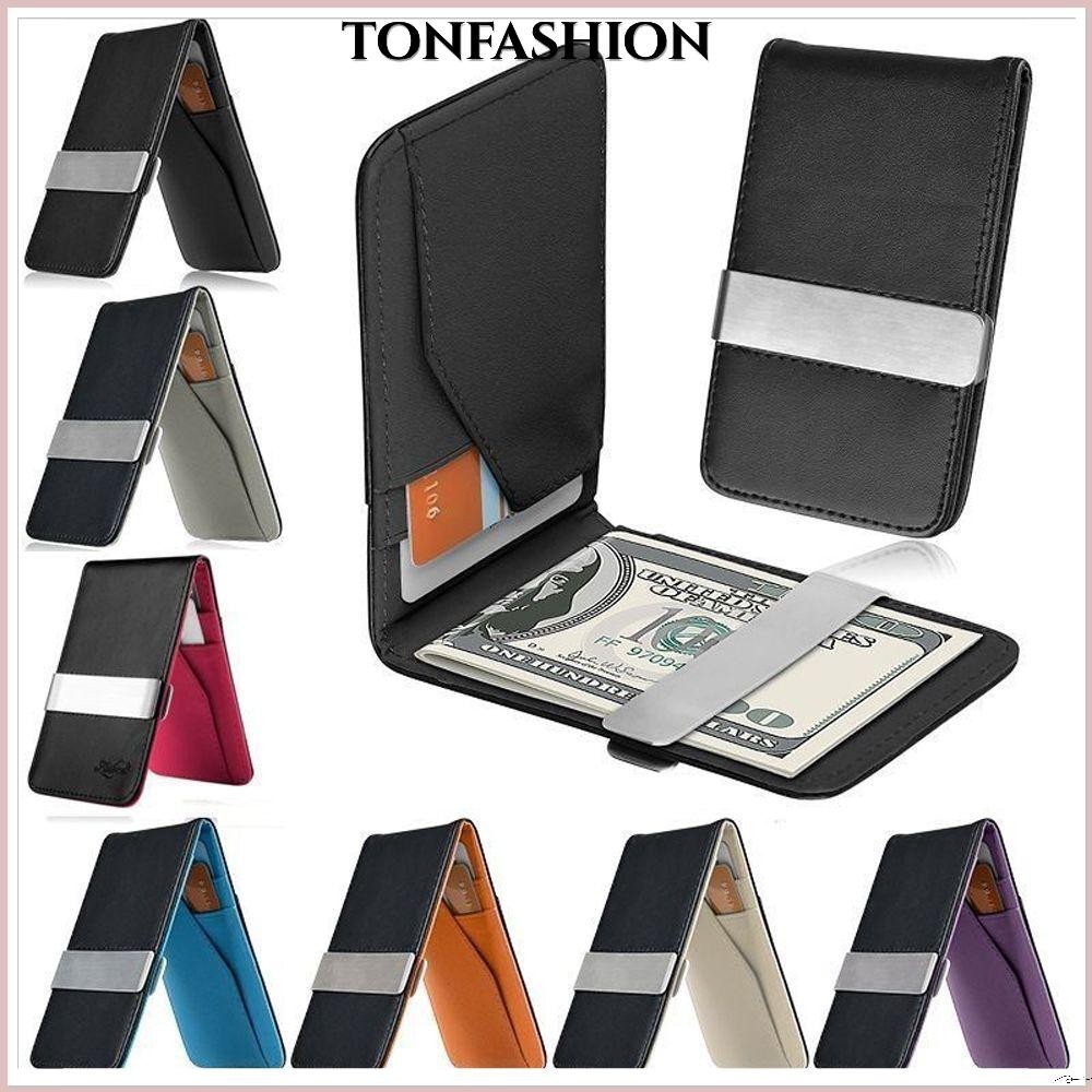 Tonfashion คลิปหนีบเงินสแตนเลส เครื่องใส่บัตรเครดิต ID สําหรับผู้ชาย