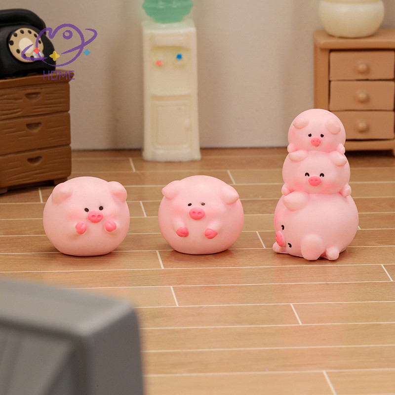 [mayhome] ตุ๊กตาหมูน่ารักสัตว์รุ่น Micro Landscape Home Decor Miniature Fairy Garden อุปกรณ์ตกแต่ง {TH}