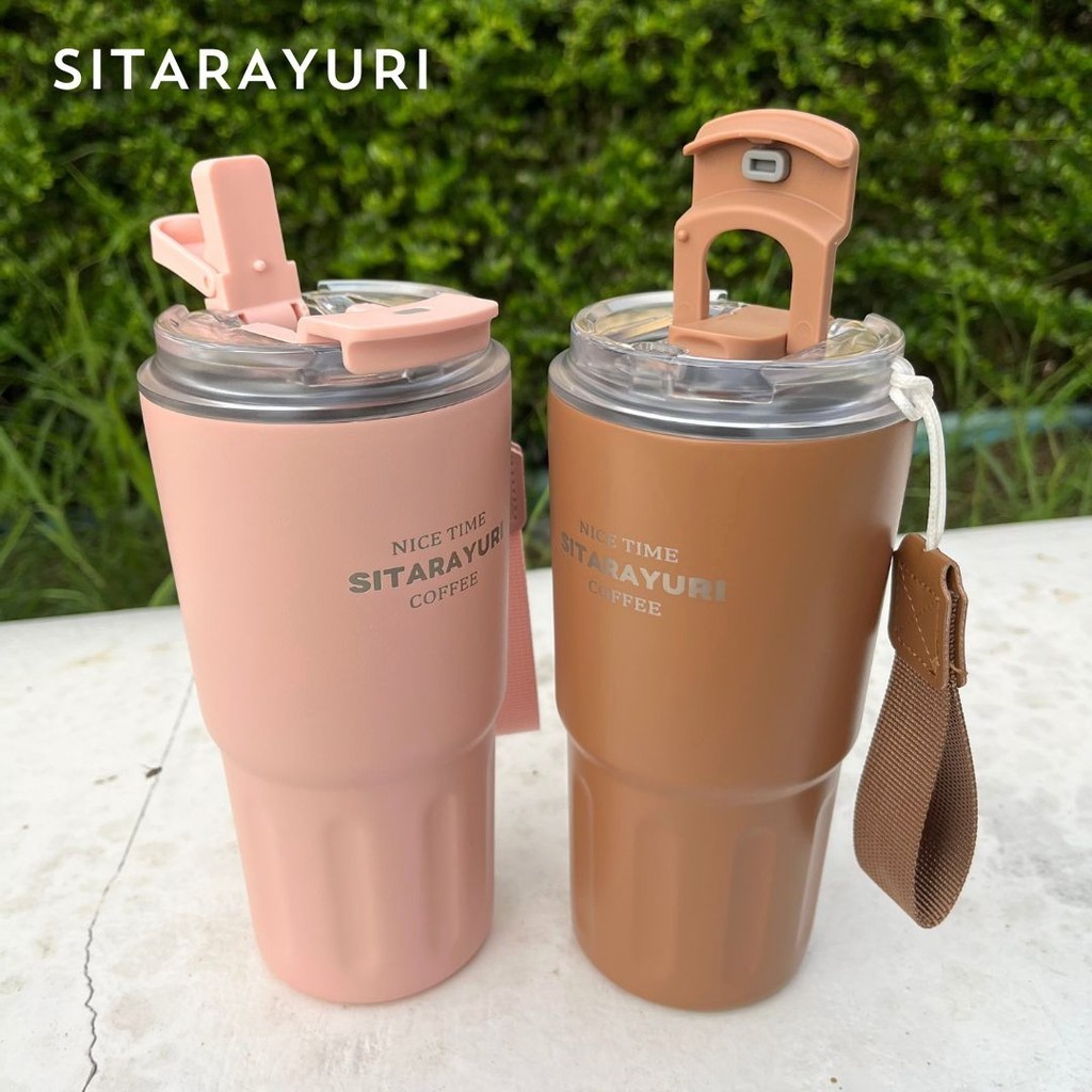 SITARAYURI พร้อมส่ง แก้วน้ำเปิดดื่ม 2 ฝั่ง แก้วเก็บความเย็น เก็บอุณหภูมิได้ทั้งร้อนและเย็น SUS304 ขนาด 600ml 360ml 290ml