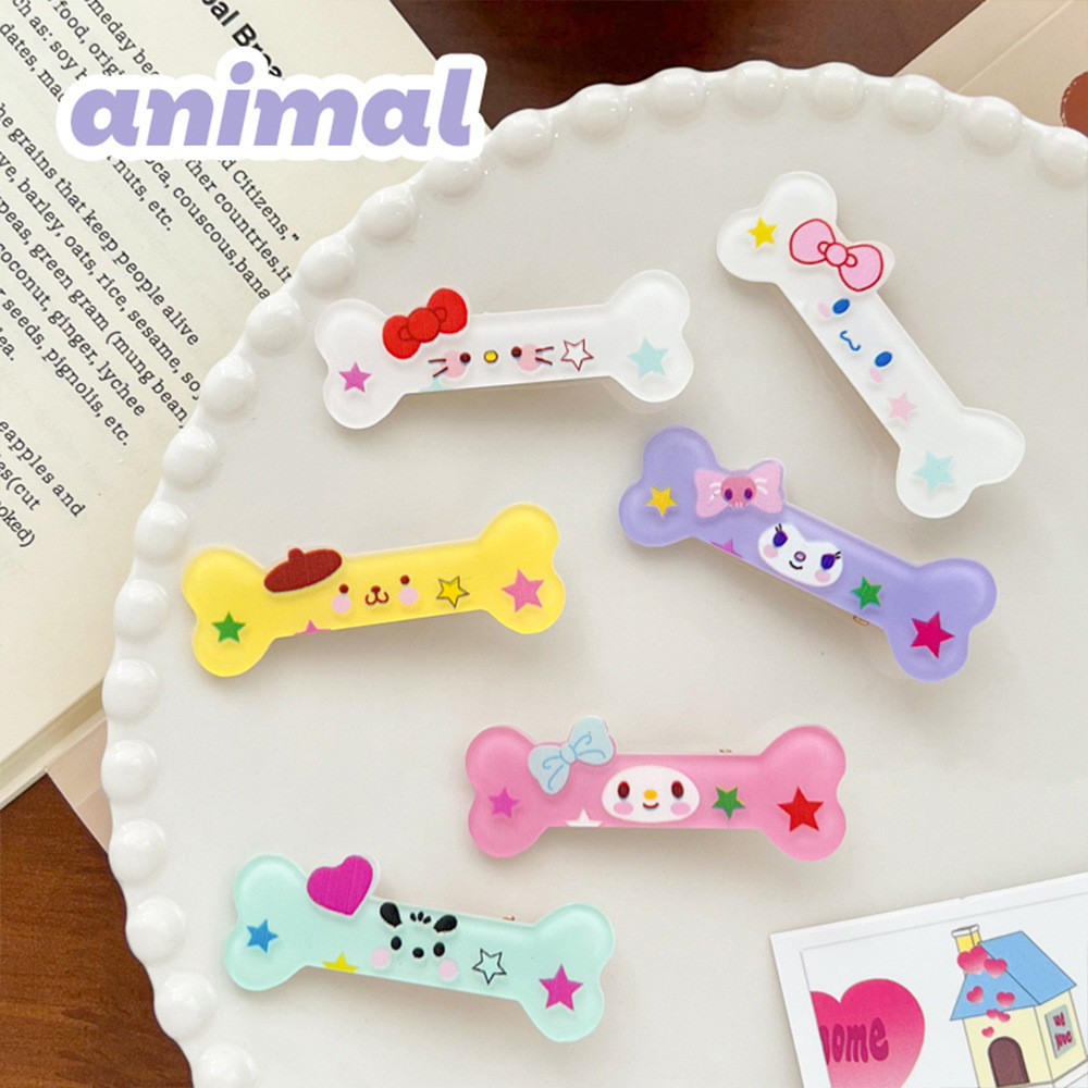 SANRIO ซานริโอ ชุด น่ารักกระดูกกิ๊บสาวหน้าผากเรียบเป็ดจะงอยปากคลิปการ์ตูนรูปแบบอุปกรณ์ผม