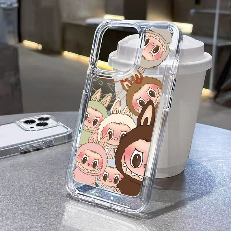 นิ่มกันกระแทก TPU เคสไอโฟน เคสโทรศัพท์ iPhone 11 12 13 14 15 Pro Max XR XS X 7/8P อะนิเมะ LABUBU