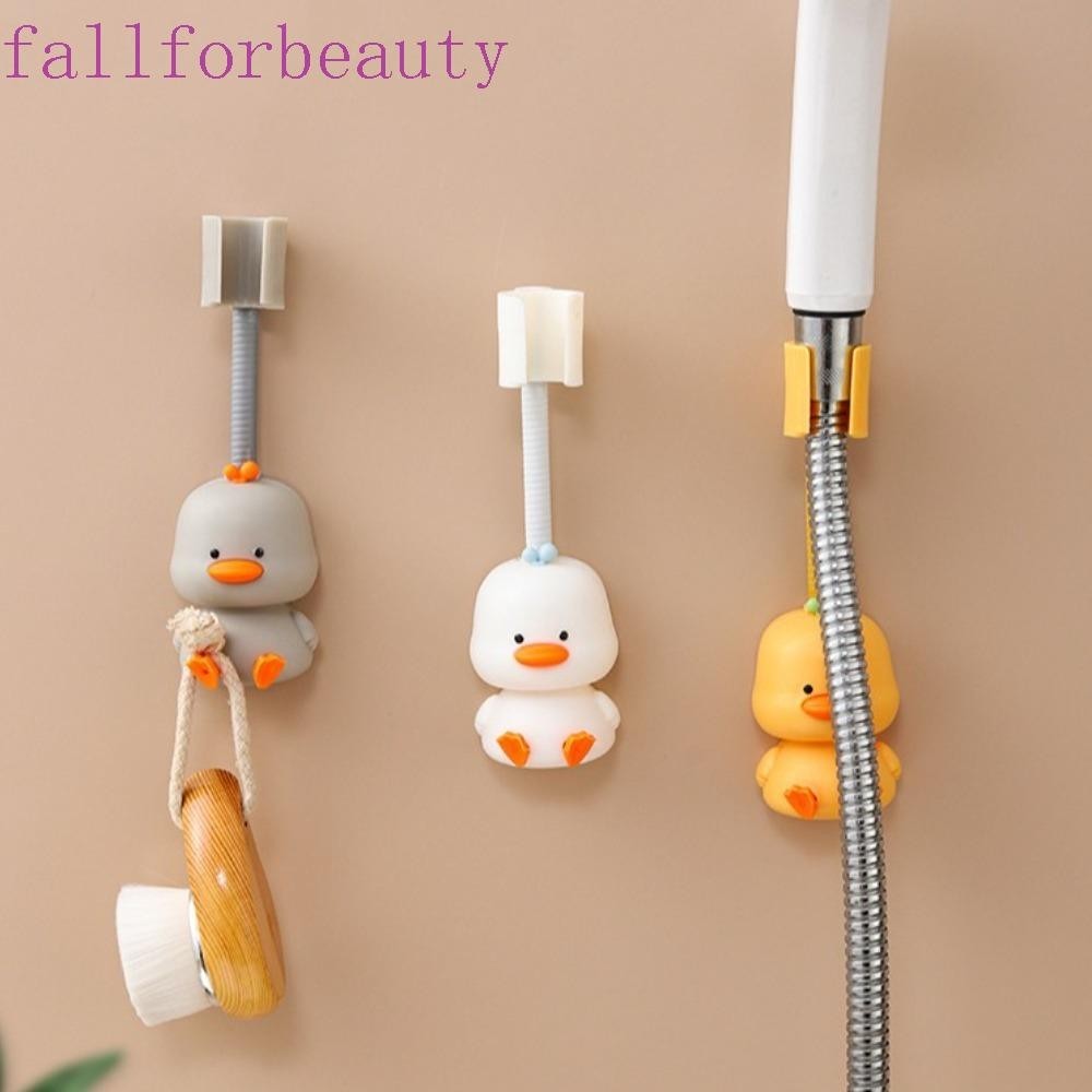 Fallforbeauty ที่แขวนหัวฉีดฝักบัว, ชั้นวางหัวฝักบัวแบบไม่ต้องเจาะ, การ์ตูนเหนียวน่ารักมั่นคงที่วางหัวฝักบัวในครัวเรือน