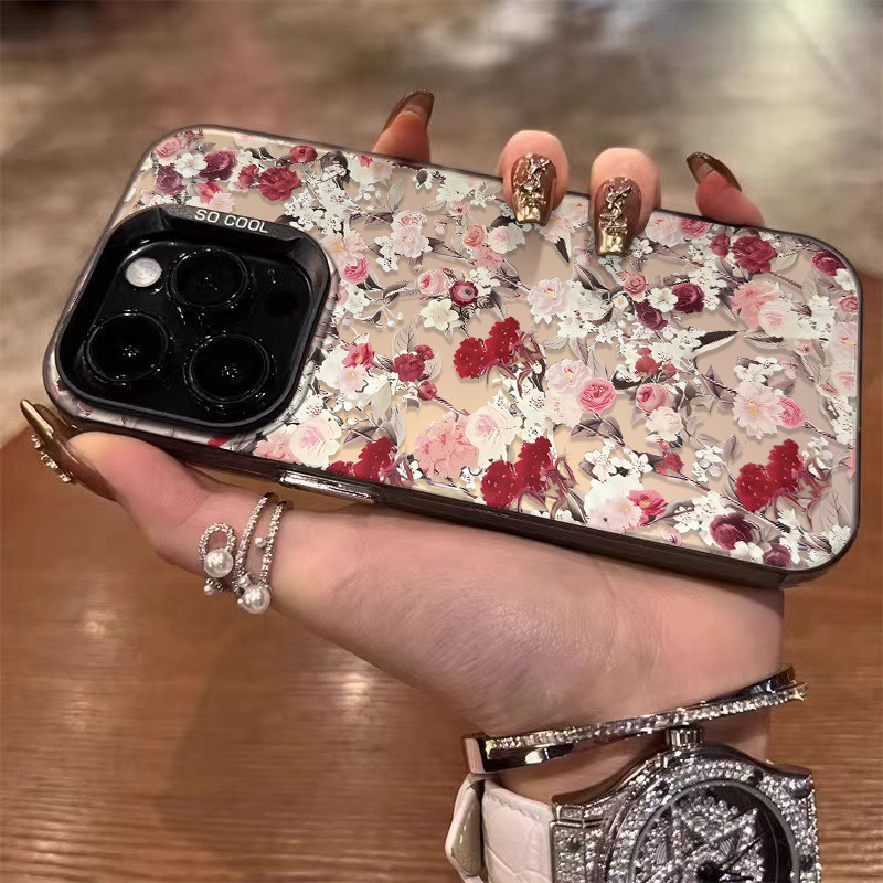 ❤️จัดส่งทันที❤️เคสไอโฟน11 12 13 14 15 16 17 Pro Max Shockproof Retro Flowers Luxury Case For iPhone 16PM,15PM,XS,7+ 8P