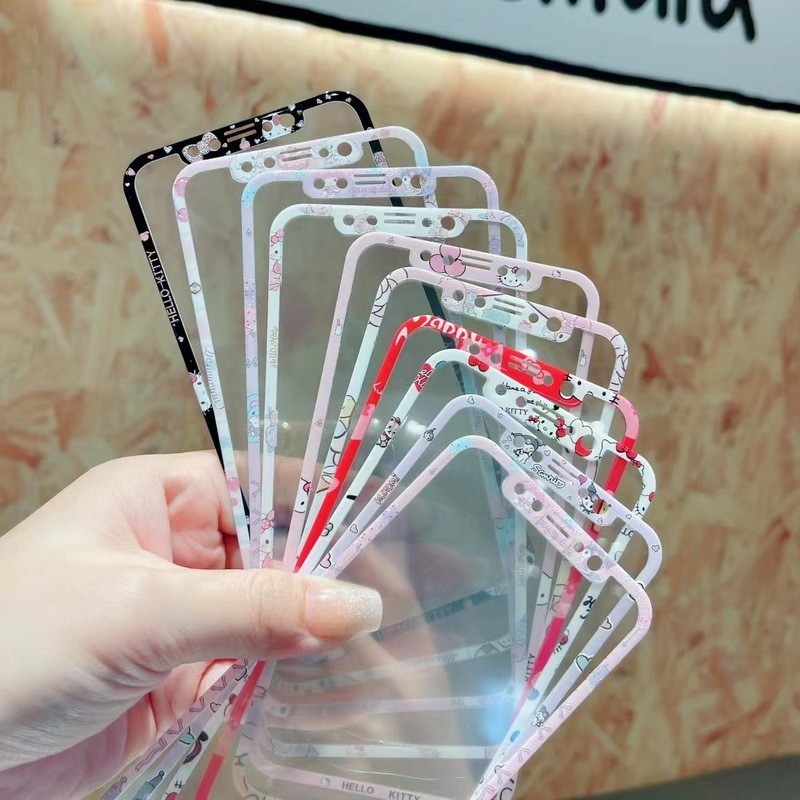 Hello Kitty ฟิล์มกันรอยน่ารักเต็มจอสําหรับ iPhone