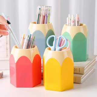 ที่ใส่ปากกาสีตัดกันสร้างสรรค์ที่เรียบง่ายความจุขนาดใหญ่สก์ท็…