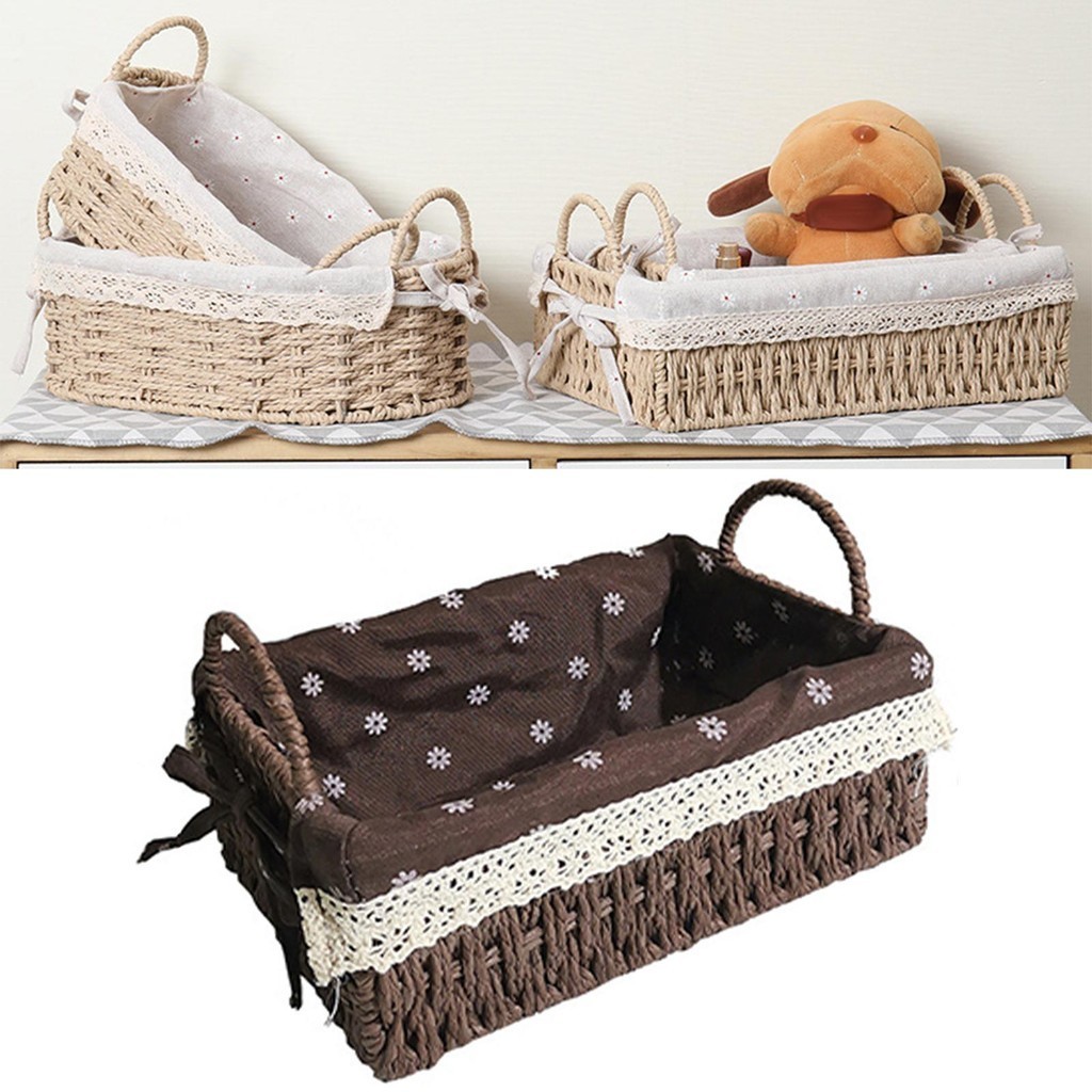 [unjitsh ] ตะกร ้ าเก ็ บหวายอเนกประสงค ์ ของเล ่ นถังเก ็ บขนม