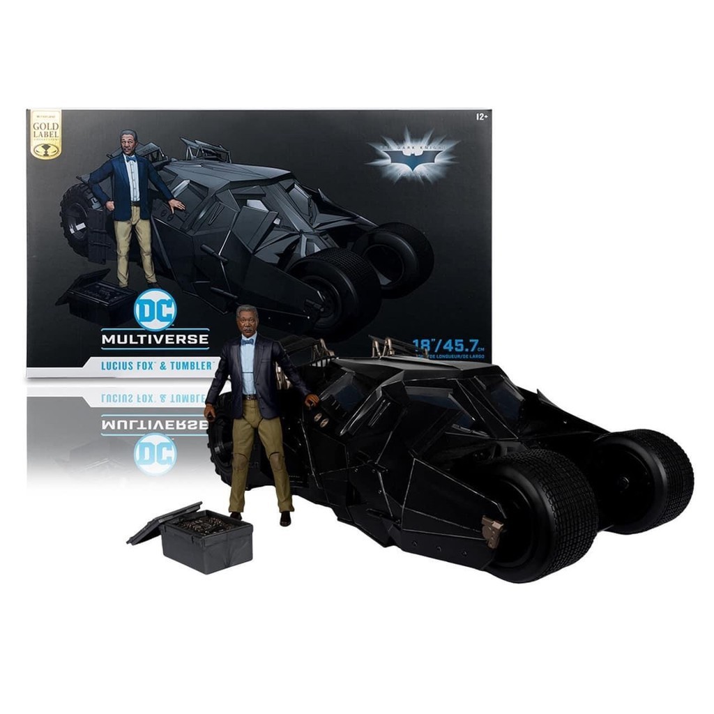 [ของแท้] McFarlane Night Rider Batmobile ชุดโมเดลที่เคลื่อนย้ายได้ของ Lutius