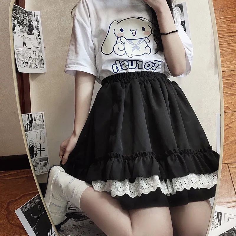 X-orange Lolita กระโปรงสั้นย้อนยุคน่ารักฤดูร้อนสไตล์ใหม่เสื้อผ้าผู้หญิงลําลอง