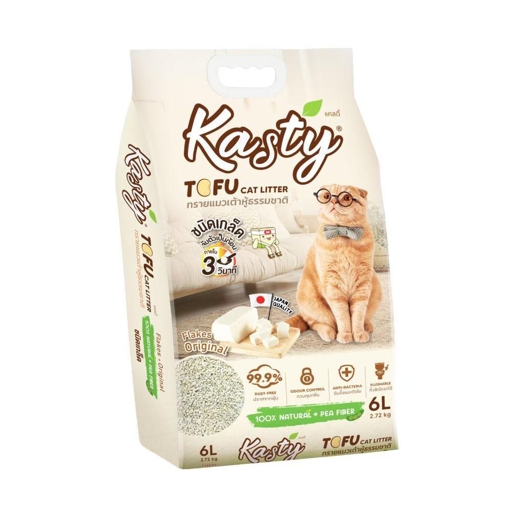 [ 6 ลิตร ] Kasty ทรายแมวเต้าหู้ธรรมชาติ ดับกลิ่นดีเยี่ยม จับตัวเป็นก้อนเร็ว รูปที่ 7
