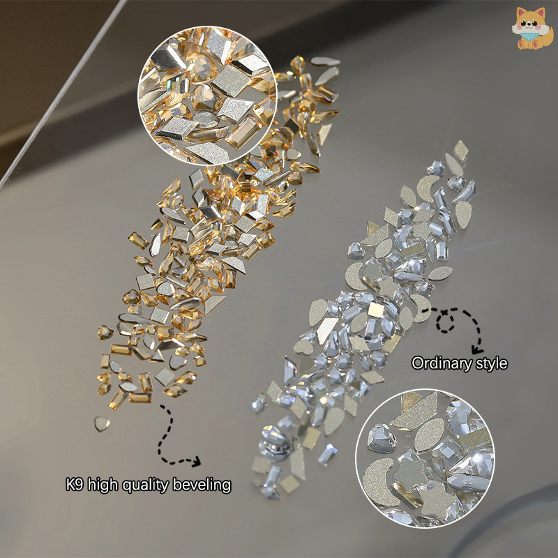 [VI] 50 ชิ้นเล็บมินิแก้ว Charming Sparkling คริสตัล Rhinestones คอลเลกชันผสมสีตกแต่งเล็บอุปกรณ์เสริม TH