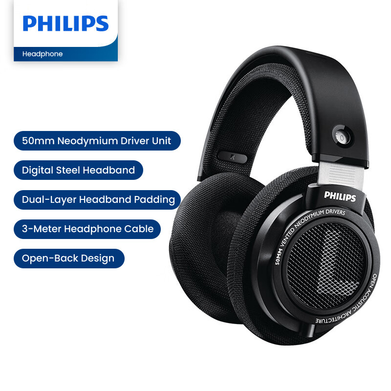 Philips SHP9500 Series ไมโครโฟนสําหรับเล่นเกมที่ได้รับการอัพเกรดไฮไฟ การตรวจสอบการเล่นเกม หูฟังเพลง