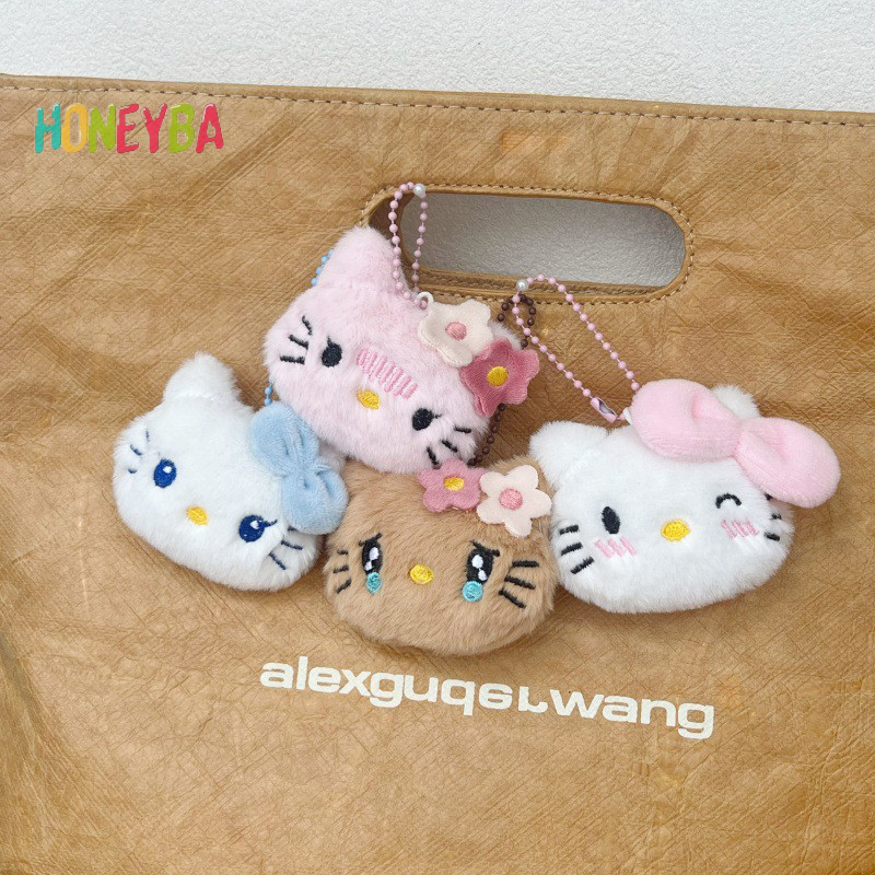<Honeyba>แฟชั่นสร้างสรรค์Plush Ktแมวตุ๊กตาพวงกุญแจจี้สําหรับผู้หญิงสาวกระเป๋าอุปกรณ์ตกแต่งการ์ตูนลูกแมวตุ๊กตาkey Ring Nice