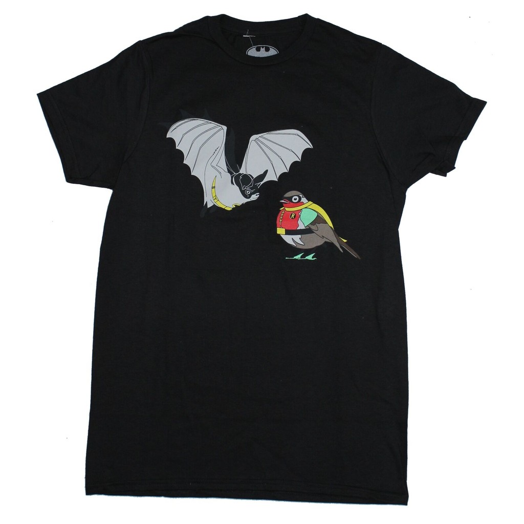 & Robin Dc Comics Mens T-Shirt - Literally A Bat & Robin
