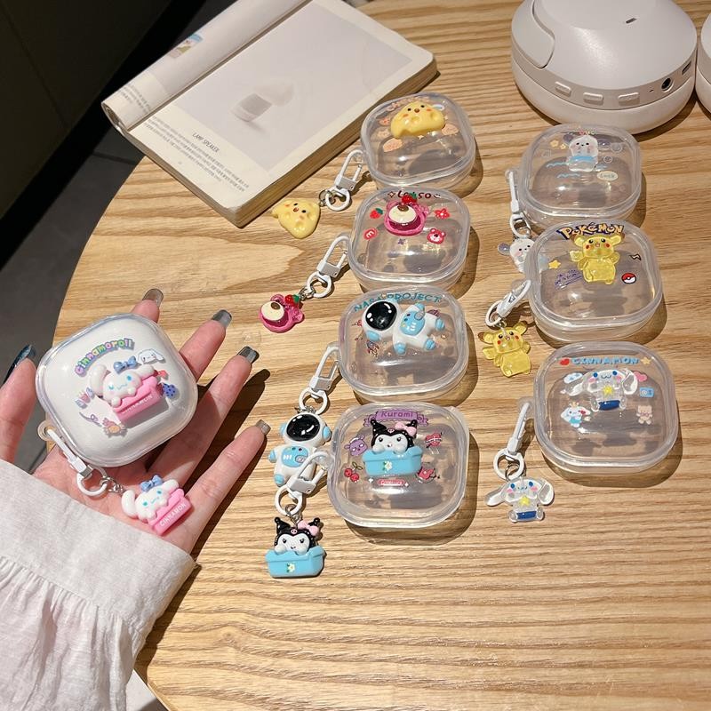 แฟชั่น เคสหูฟัง Sanrio น่ารักเข้ากันได้สําหรับ SAMSUNG GALAXY Buds2 Pro/Buds Pro/Live/FE/Bud + พร้อม