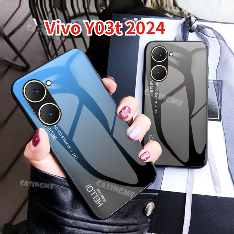 Vivo Y03t 2024 Y03s กระจกนิรภัยสําหรับ Vivo Y03t Y03s Y03 TSY 03S VivoY03T 4G 5G 2024 เคสโทรศัพท์ไล่