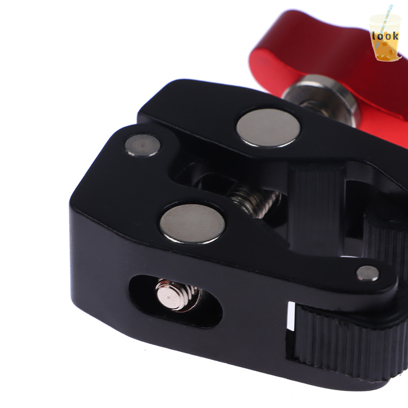 [LO] แคลมป์อลูมิเนียมอัลลอยด์พร้อมหัวบอลคู่ Magic Arm Clamp 1/4 3/8 รูสําหรับโทรศัพท์ Video Mount กล้อง Monitor ไฟ LED Mic TH