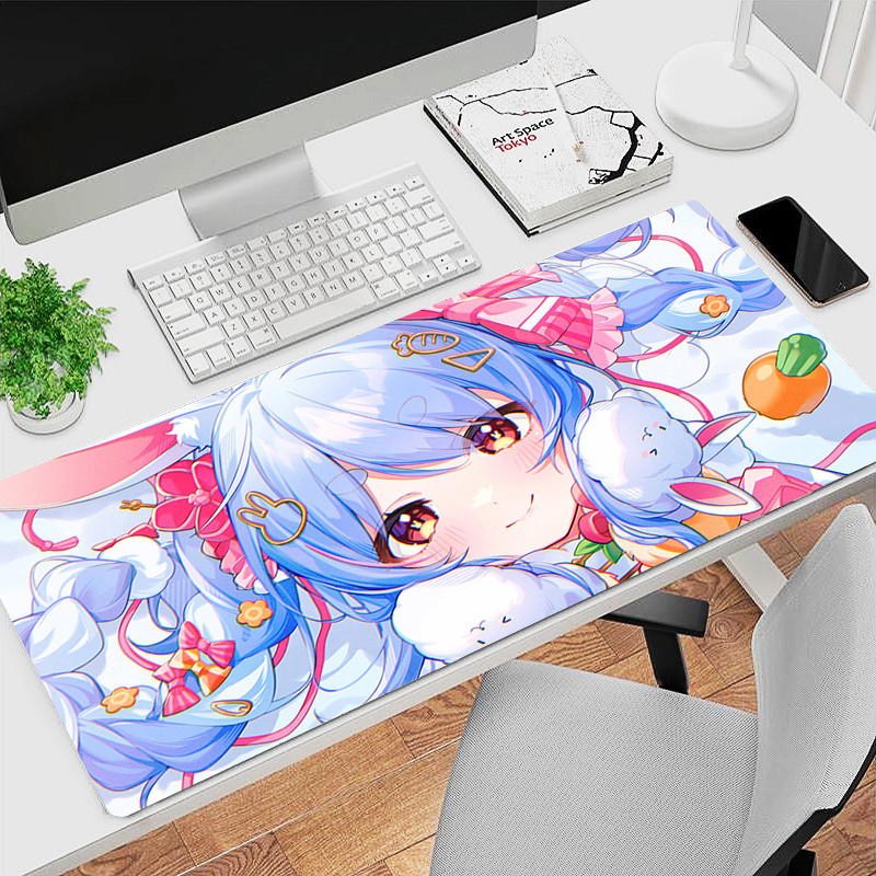 Hololive Usada Pekora แผ่นรองเมาส์แล็ปท็อป Kawaii สาวอุปกรณ์เสริมสําหรับเล่นเกม Mousepad PC น่ารักอะนิเมะเกมตู้ตารางเสื่อพรมขนาดใหญ่