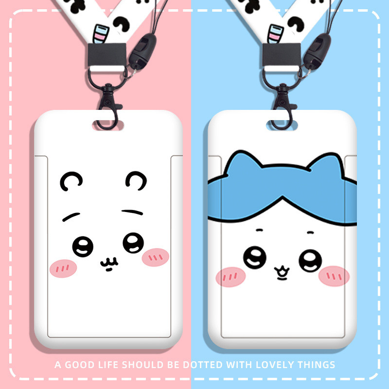 2024 อะนิเมะสไตล์ใหม่ Jii Kawaii พลาสติก ABS Hard สไลด์ฝาครอบ Retractable ผู้ถือบัตรพรีเมี่ยมนูน CHIIKAWA Ident ID ผู้ถือ Hatch Wu Saki ลิฟท์ Access Control การ์ดป้องกันกรณี