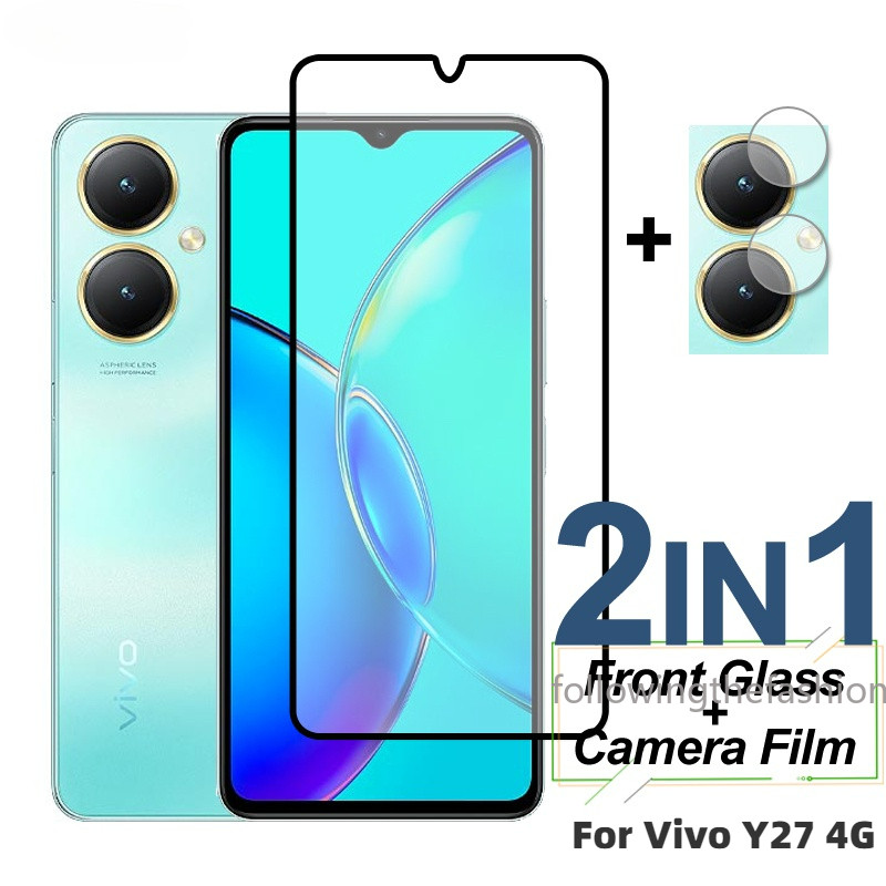 6in1 กระจกนิรภัยสําหรับ ViVo Y27 Y28S Y36 Y03 Y100 Y28S V30 Lite Y18 Y18e Y02S V27E V29e 4G 5G ป้องกันหน้าจอป้องกันโทรศัพท์กล้องเลนส์ฟิล์ม