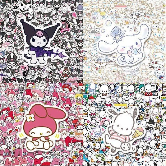 K&S✨ชุดสติ๊กเกอร์การ์ตูน Kuromi & Friends 50 แผ่น - น่ารักสำหรับงานสการ์บุก, สมุดบันทึก และสติ๊กเกอร์ตกแต่ง DIY