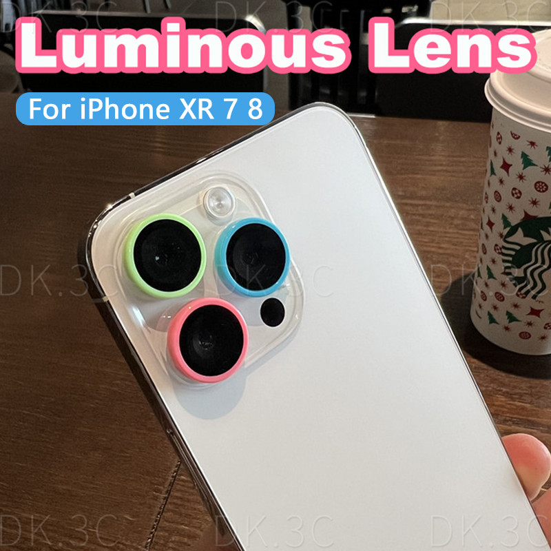 สําหรับ iPhone XR 7 8 เซรามิค Luminous กล้องเลนส์ป้องกันฟิล์มสําหรับ iPhone XR 7 8 lumminated กล้องเ