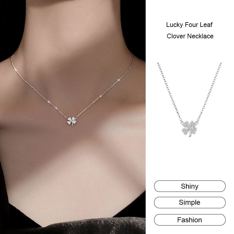 aidderse.thLucky Four Leaf Cloverสร้อยคอผู้หญิงIns Simple Clavicle Chain Niche Design Neck Chain-