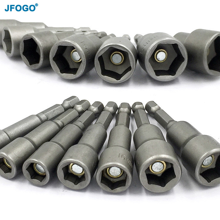14pcs 65mm ตรความยาวไฟฟ้าแม่เหล็กไขควง Nut ชุดลูกบล็อกหัวแม่เหล็ก บล็อกขันสกรูปลายสว่าน หัวบล็อกยิงน็อต แบบสวมเร็ว ขนาดยาว