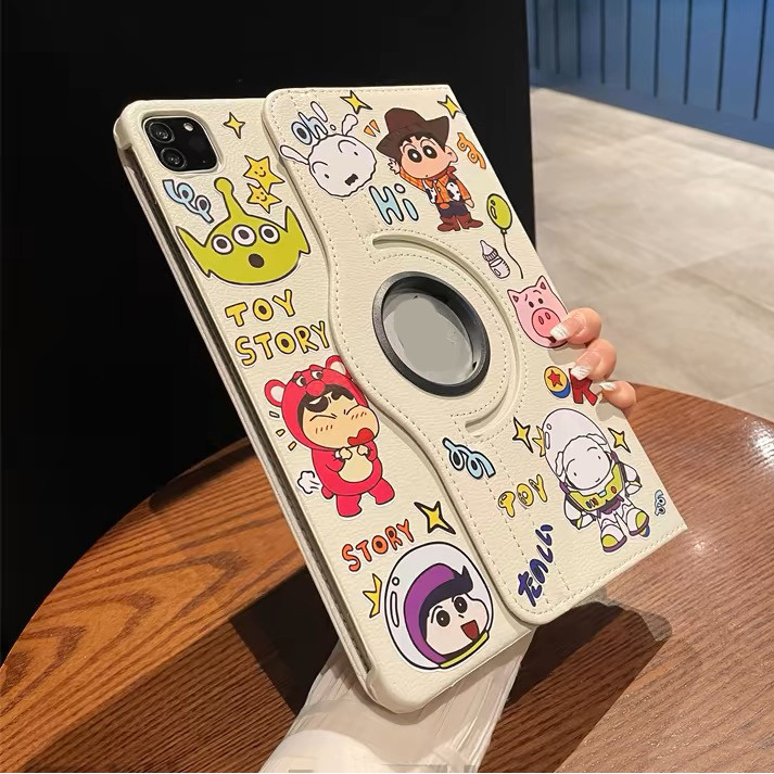 360.เคสฝาพับ ลายการ์ตูน เคส Samsung Tab A9 Plus /Tab A7 lite/Tab S6 lite /Tab S7 S8 S9 FE S9FE เคสหนัง Case การหมุน 360