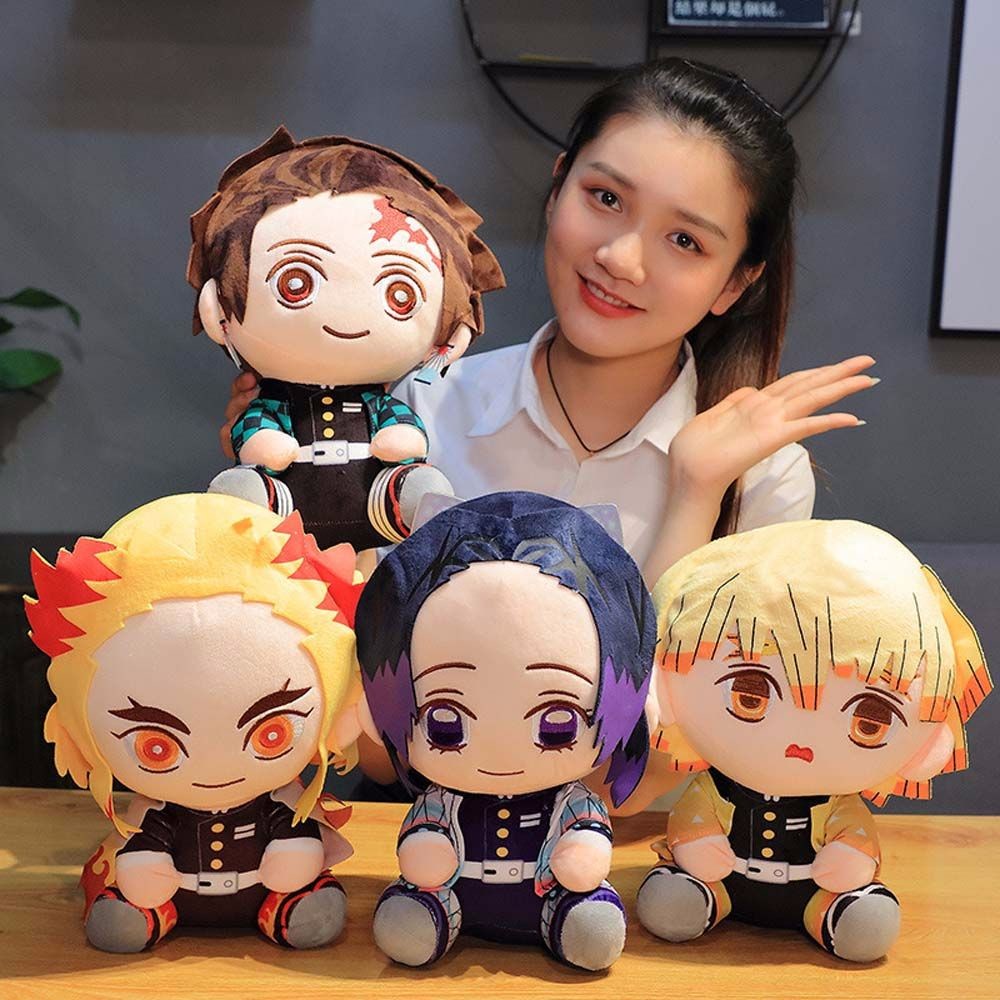 20 ซม.Demon Slayer ตุ๊กตาตุ๊กตา Tanjirou Nezuko Zenitsu อะนิเมะภาพยนตร์ตุ๊กตาของเล่น Kimetsu ไม่มี Yaiba เกม Plushie รูปของเล่นเด็ก
